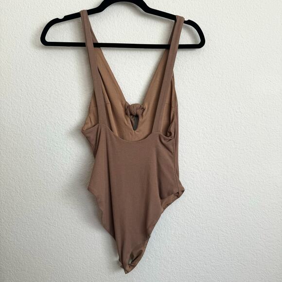 Tiger Mist Neutral Tan Ribbed Bodysuit - Picture 2 of 4